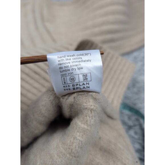 BPLAN Sweater Women Large Beige Long Sleeve Casual Wool Classiccore Turtleneck - Picture 5 of 7